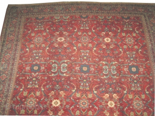 Mahal Persian circa 1910 antique. Size: 560 x 350 (cm) 18' 4" x 11' 6"  carpet ID: P-3767
High pile, good condition, all over design, the knots are hand spun lamb wool,  ...