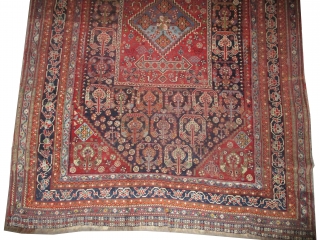 
	

Qashqai Persian, knotted circa in 1910 antique, collector's item,  260 x 185 (cm) 8' 6" x 6' 1"  carpet ID: K-4164
The knots, the warp and the weft threads are hand  ...