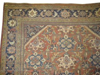 Mahal Persian knotted circa in 1890 antique, 326 x 235 (cm) 10' 8" x 7' 8"  carpet ID: P-1535
Allover design, in good condition, the knots are hand spun wool, one small  ...