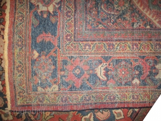 Mahal Persian, knotted circa in 1920 antique,  326 x 235 (cm) 10' 8" x 7' 8"  carpet ID: P-1535
All over design, the knots are hand spun wool, the background color  ...