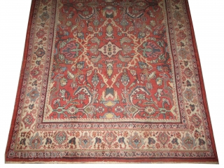 Mahal Persian knotted circa in 1926 antique, 310 x 218 (cm) 10' 2" x 7' 2" 
 carpet ID: P-5783
The black knots are oxidized, the knots are hand spun lamb wool, the  ...