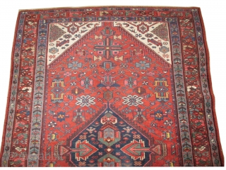 

Hamadan Persian antique, 134 x 200 cm, ID: BRDI-80
The black knots are oxidized, the warp and the weft threads are hand spun wool, the edges are woven with 1cm kilim, the background  ...
