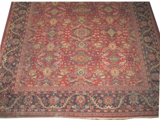 	

Mahal Persian circa 1920 semi antique, Size: 436 x 308 (cm) 14' 4" x 10' 1"  carpet ID: P-3919
Part of the pile is slightly short, good condition, all over design, fine  ...