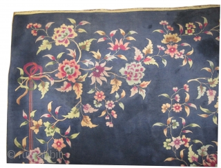 
Chinese Art Deco period circa 1930, Size: 346 x 270 (cm) 11' 4" x 8' 10"  carpet ID: P-5553
The background color is indigo, Spring floral design, the knots wool, fine knotted,  ...