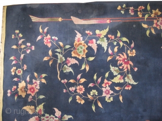 
Chinese Art Deco period circa 1930, Size: 346 x 270 (cm) 11' 4" x 8' 10"  carpet ID: P-5553
The background color is indigo, Spring floral design, the knots wool, fine knotted,  ...