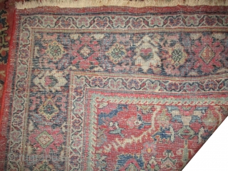 Mahal Persian knotted circa in 1920 antique, 310 x 218 (cm) 10' 2" x 7' 2" 
 carpet ID: P-4659
The black knots are oxidized, the knots are hand spun wool, all over  ...