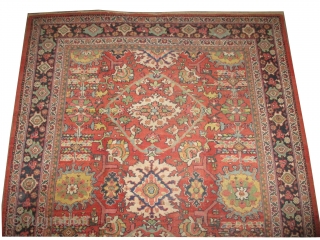 Mahal Persian knotted circa in 1918 antique, 320 x 224 (cm) 10' 6" x 7' 4"  carpet ID: P-5064
The black knots are oxidized, the knots are hand spun wool, all over  ...