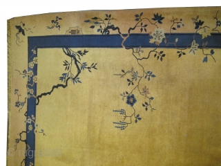 Beijing Chinese Art Deco, circa 1930. Size: 350 x 284 (cm) 11' 6" x 9' 4"  carpet ID: P-6133
High pile, good condition, soft and high standard quality, private collection.   