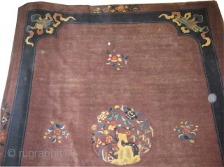 	

Beijing Chinese carpet circa 1920 antique. Size: 350 x 268 (cm) 11' 6" x 8' 9" 
 carpet ID: P-4818
Good condition, the knots are hand spun lamb wool, high pile, very rare  ...