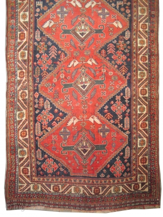 	

Qashqai Persian knotted circa in 1880 antique, 262 x 134 (cm) 8' 7" x 4' 5"  carpet ID: E-360
High standard collector's item, the knots are hand spun lamb wool, the warp  ...