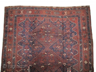 

Shiraz Persian, knotted circa in 1950,  311 x 235 (cm) 10' 2" x 7' 8"  carpet ID: P-4253
The black knots are oxidized. The knots, the warp and the weft threads  ...