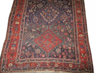 

Shiraz Persian, knotted circa in 1922, 310 x 225 (cm) 10' 2" x 7' 5"  carpet ID: P-4745
The black knots are oxidized. The knots, the warp and the weft threads are  ...