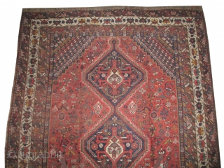 Shiraz Persian, knotted circa in 1935, 311 x 228 (cm) 10' 2" x 7' 6"  carpet ID: P-4989
The black knots are oxidized. The knots, the warp and the weft threads are  ...