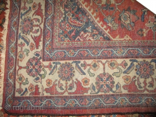 Mahal Persian knotted circa in 1925 303 x 211 (cm) 9' 11" x 6' 11"  carpet ID: P-5756
The knots are hand spun wool, the black knots are oxidized, all over design,  ...