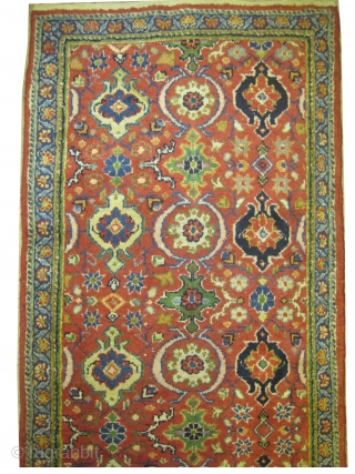 
Mahal Persian knotted circa 1920 antique, 93 x 345 cm, ID: K-645
High pile, all over geometric design, in good condition, the knots are hand spun wool, both edges are finished with tiny  ...