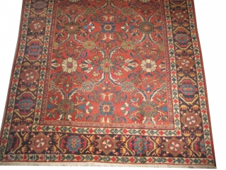 
Mahal Persian knotted circa in 1930 semi antique, 305 x 202 (cm) 10'  x 6' 7" 
 carpet ID: P-1498
The black knots are oxidized, the knots are hand spun wool, allover  ...