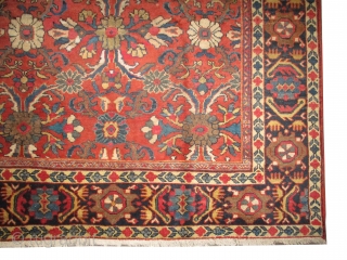 
Mahal Persian knotted circa in 1930 semi antique, 305 x 202 (cm) 10'  x 6' 7" 
 carpet ID: P-1498
The black knots are oxidized, the knots are hand spun wool, allover  ...