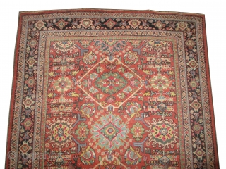 

	

Mahal Persian, knotted circa in 1908 antique, collector's item, 324 x 230 (cm) 10' 7" x 7' 6"  carpet ID: P-2360
The black knots are oxidized, the knots are hand spun wool,  ...