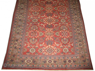 
Mahal Persian, knotted circa in 1908 antique, 317 x 223 (cm) 10' 5" x 7' 4" 
 carpet ID: P-4426
The black knots are oxidized, the knots are hand spun wool, allover design,  ...