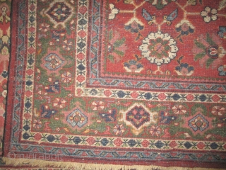 
Mahal Persian, knotted circa in 1908 antique, 317 x 223 (cm) 10' 5" x 7' 4" 
 carpet ID: P-4426
The black knots are oxidized, the knots are hand spun wool, allover design,  ...