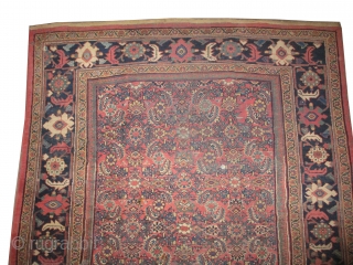 Mahal Persian, knotted circa in 1912 antique, 307 x 223 (cm) 10' 1" x 7' 4"  carpet ID: P-4907
The black knots are oxidized, the knots are hand spun wool, allover Herati  ...