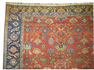 Heriz Persian knotted circa in 1930, 262 x 207 (cm) 8' 7" x 6' 9"  carpet ID: P-2768
The knots are hand spun wool, the black knots are oxidized, the background color  ...