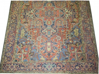 Herriz Persin knotted circa in 1930,  286 x 215 (cm) 9' 5" x 7' 1"  carpet ID: P-5822
The black knots are oxidized, the knots are hand spun  wool, special  ...