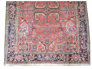 
Heriz Persian knotted circa in 1920 antique, 252 x 192 (cm) 8' 3" x 6' 4"  carpet ID: P-729
The black knots are oxidized, the knots are hand spun lamb wool, the  ...