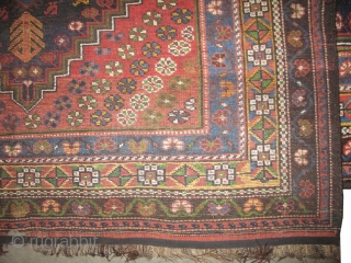 
	

Persian tribal. 282 x 162 (cm) 9' 3" x 5' 4" 
 carpet ID: K-3438
The black knots are oxidized. The knots, the warp and the weft threads are mixed with hand spun  ...