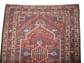 arpetID: K-4215
Name: 
Size: 
Age: 1908
Price: on request
Shiraz Persian, knotted circa in 1928, 209 x 166 (cm) 6' 10" x 5' 5"  carpet ID: K-4215
The black knots are oxidized. The knots, the  ...