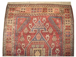 
Bergama Anatolian, knotted circa 1880 antique, collectors item, 174 x 134 cm, ID: K-1229
The black knots are oxidized. The knots, the warp and the weft threads are hand spun lamb wool. The  ...