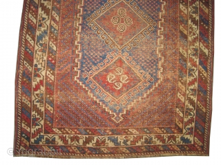 
Afshar Persian, knotted circa 1900 antique, 172 x 122 cm, ID: K-3521
The black knots are oxidized, the knots are hand spun wool, the warp and the weft threads are 100% wool, the  ...