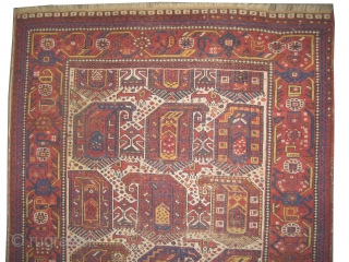 Khamseh Persian knotted circa in 1890 antique. 167 x 126 (cm) 5' 6" x 4' 2"  carpet ID: K-4083
The knots, the warp and the weft threads are 100% wool. Both edges  ...