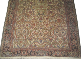 
Bakshaish Heriz Persian knotted circa in 1900 antique, collector's item, 325 x 242 (cm) 10' 8" x 7' 11"  carpet ID: P-5166
The black knots are oxidized, the knots are hand spun  ...