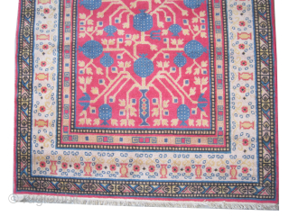 

Samarkand, knotted circa 1935 semi-antique, 272 x 132 cm, ID: MMJ-8
All over pomegranate design, the background color is red, the surrounded large border is ivory, high pile, in good condition, in its  ...