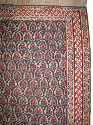 
Senneh kelim Persian circa 1840 antique. Size: 206 x 144 (cm) 6' 9" x 4' 9"  carpet ID: A-193
In perfect condition, indigo background, rare example, all over Mirabotha design, fine woven,  ...