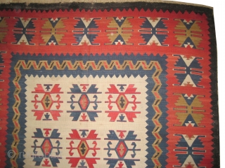  	
Anatolian Karaman kilim, circa 1860 antique. Collector's item. Size: 322 x 230 (cm) 10' 7" x 7' 6"  carpet ID: A-573
Woven with hand spun 100% wool, the background color is  ...