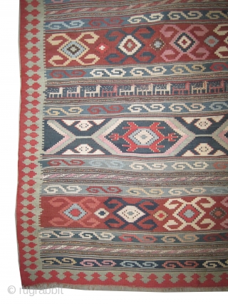 
Shirvan - Palace Caucasian dated three times 1284 = 1867 Antique, collectors item. Size: 400 x 216 (cm) 13' 1" x 7' 1"  carpet ID: LM-11
Designed with animals, certain places are  ...
