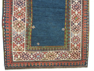  	

Talish Caucasian knotted circa in 1885 antique. 213 x 105 (cm) 7'  x 3' 5"  carpet ID: K-4096
The black knots are oxidized, the warp and the weft threads are  ...
