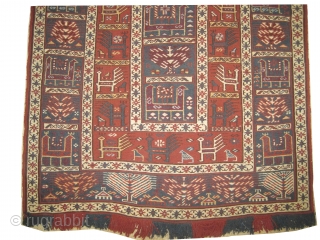 

Vernneh Caucasian, woven circa 1918, antique, collectors item, 175 x 116 cm, ID: A-921
Woven with hand spun wool and with Soumak technique, designed with peacocks, the white color is cotton, in perfect  ...