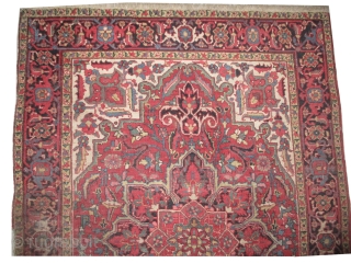 


Serapi-Heriz Persian knotted circa 1916 antique, 195 x 142 cm, ID: BRDI-67
The black knots are oxidized, the knots are hand spun wool, the selvages are woven on two lines with wool, the  ...