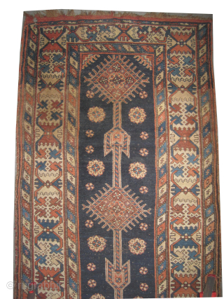 


Louri Kurd Persian, knotted circa 1905, antique, collector's item, 116 x 480 cm, ID: K-3345 
Vegetable dyes, the black knots are oxidized, the knots are hand spun wool, geometric design, the warp  ...