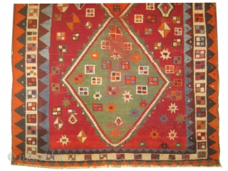 Gabbeh Nomad Persian, knotted circa in 1918 antique, collectors item,  234 x 140 (cm) 7' 8" x 4' 7" carpet ID: DD-39
The warp and the weft threads are mixed with wool  ...