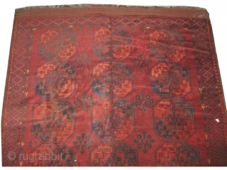 Ersari antique, 220 x 273 cm + 30cm kilim, carpet ID: MMM-60
Both edges have 10 to 20 cm kilim, very thick pile, in good condition. The knots, the warp and the weft  ...