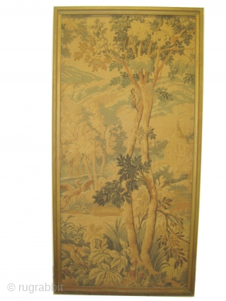 French tapestries old circa 1935, surrounded with wooden frame, in good condition.
72 x 144 cm and 82 x 144 cm             