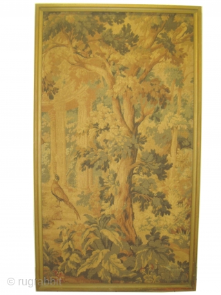 French tapestries old circa 1935, surrounded with wooden frame, in good condition.
72 x 144 cm and 82 x 144 cm             