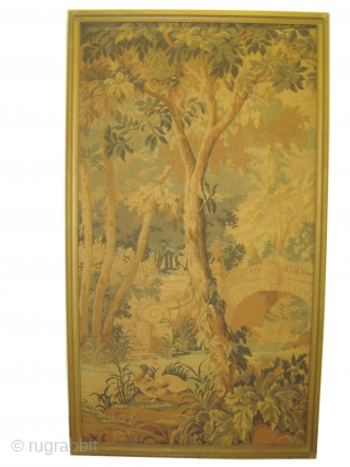 French tapestries old circa 1935, surrounded with wooden frame, in good condition.
72 x 144 cm and 82 x 144 cm             