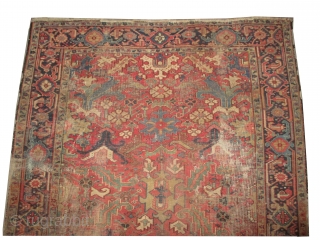 	

Heriz Persian knotted circa in 1905 antique, 290 x 208 (cm) 9' 6" x 6' 10"  carpet ID: P-4696
The knots are hand spun wool, the black knots are oxidized, at the  ...