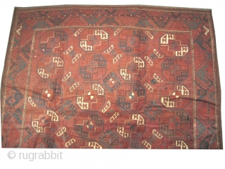 	

Tschaudor Turkmen, knotted circa in 1800, antique, museum standard, collectors item. 242 x 222 (cm) 7' 11" x 7' 3"  carpet ID: P-5665
 The warp and the weft threads are mixed  ...