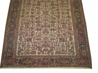 


Heriz Persian knotted circa in 1922  338 x 247 (cm) 11' 1" x 8' 1"  carpet ID: P-3457
The black knots are oxidized, the knots are hand spun wool, all over  ...